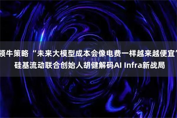 领牛策略 “未来大模型成本会像电费一样越来越便宜” 硅基流动联合创始人胡健解码AI Infra新战局